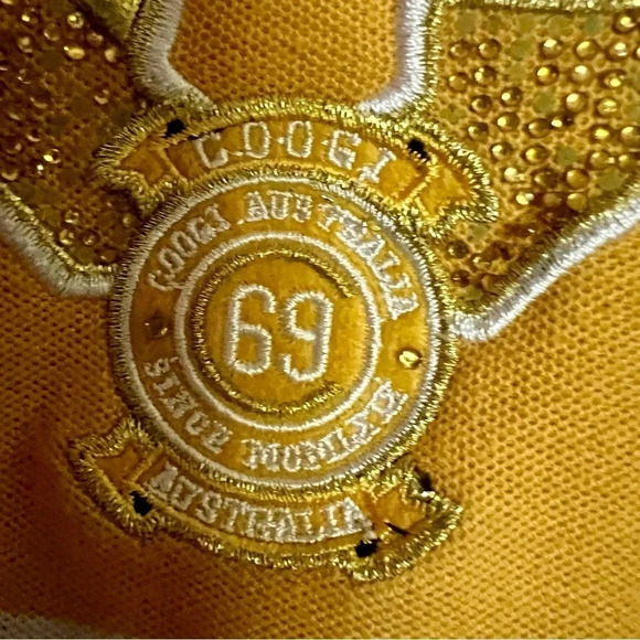 Coogi Australia Yellow White Striped Drop Waist Polo Dress Size Large - Picture 6 of 12